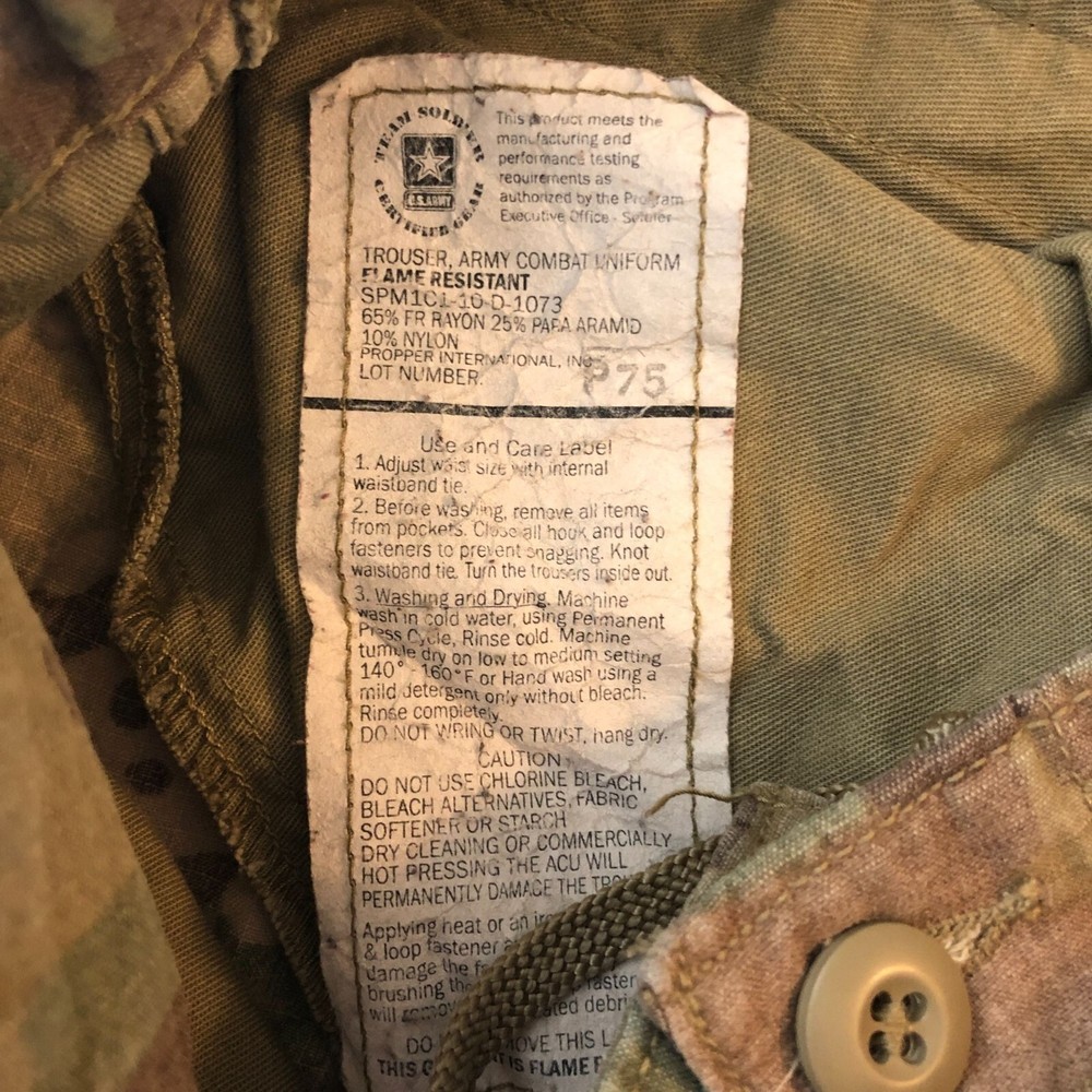 Army Military Combat Uniform Trouser Flame Resistant Medium Short