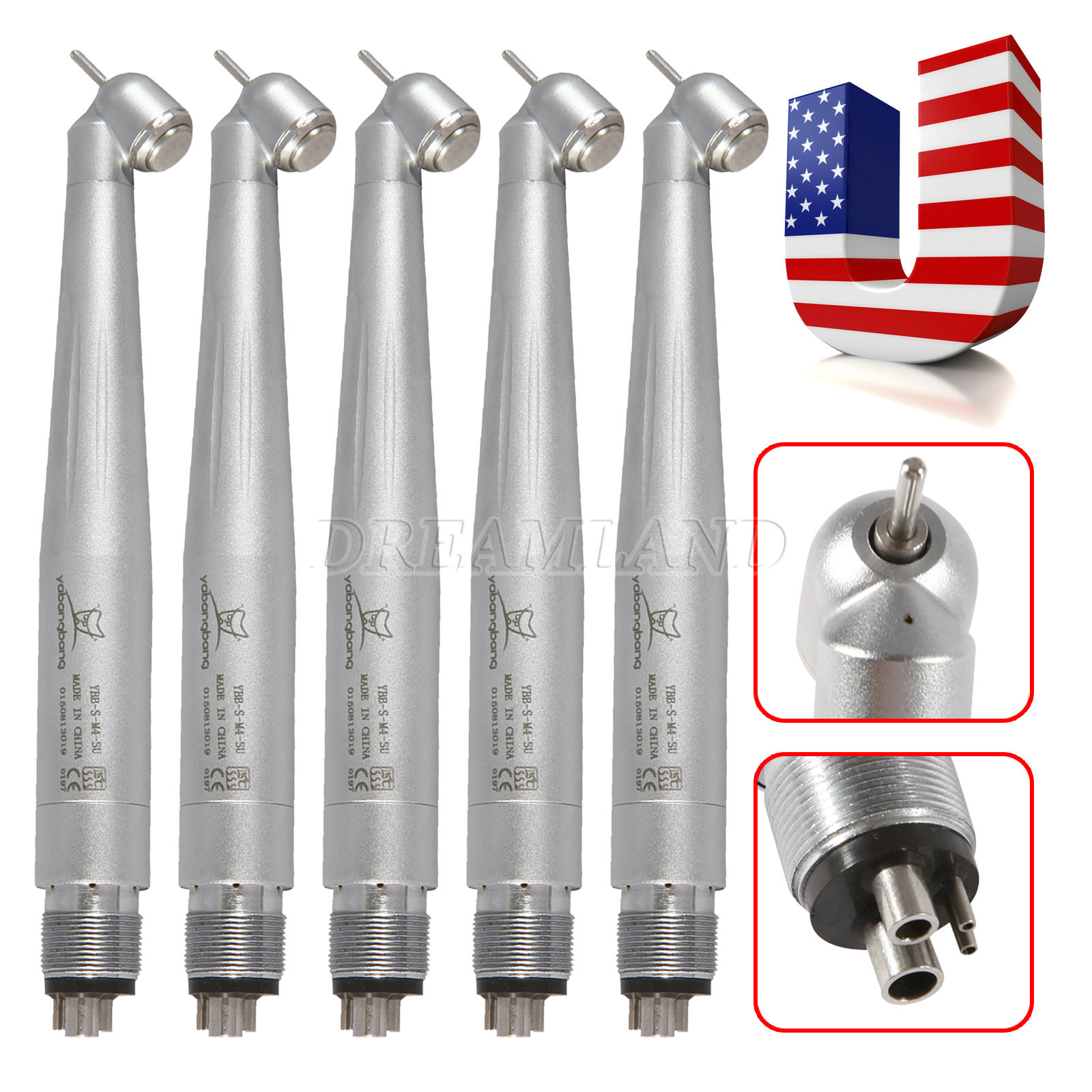 USA 5 fit NSK Dental 45 Degree Surgical High Speed Handpiece Air Turbine 4 Hole
