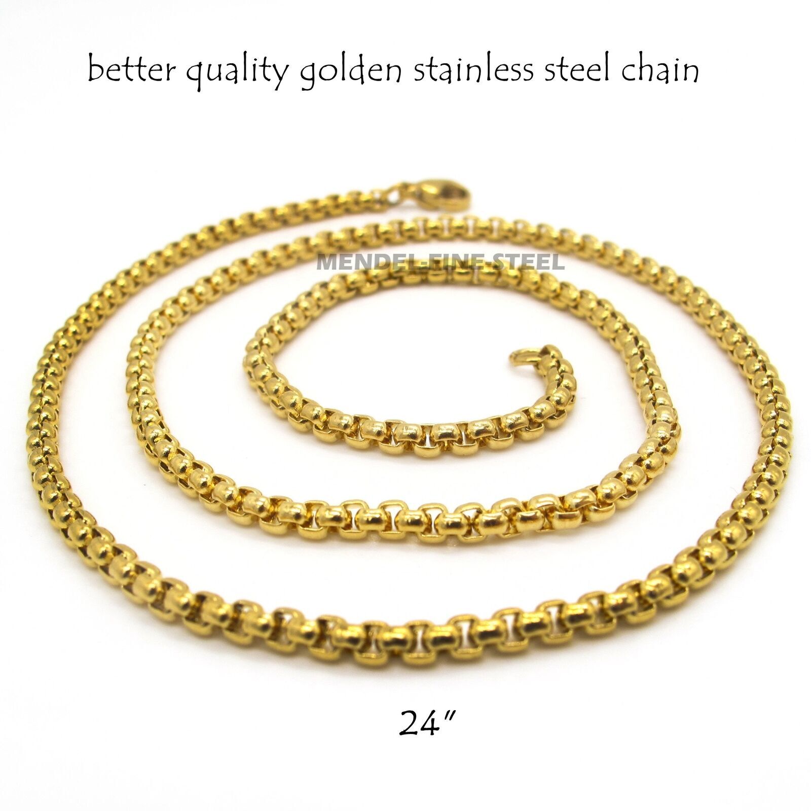 MENDEL Gold Mens St Saint Michael Archangel Medal Medallion Pendant Necklace Men