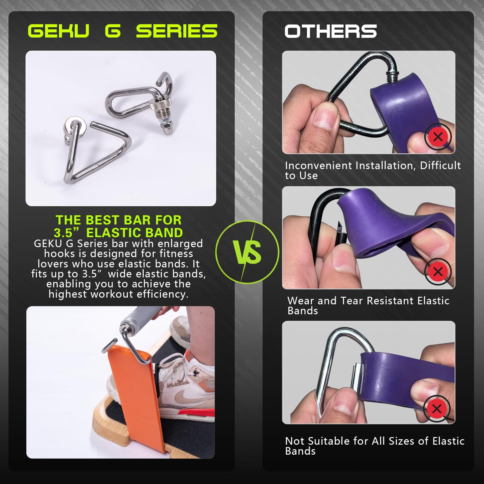 Aluminum Resistance Band Bar, 3-Section Detachable Heavy Duty Workout Bar for...