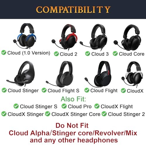 Mesh Fabric Earpads for HyperX Cloud Black