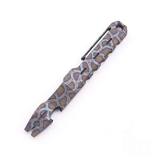 Titanium EDC Pry Bar with Nail Puller Bottle Opener Function with Multicolor
