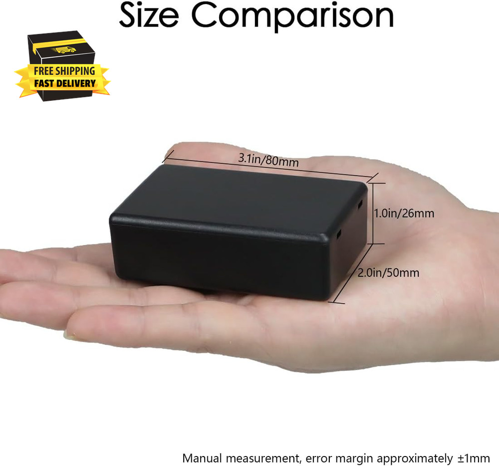 5 Pieces Plastic Project Boxes Junction Case for Electronic Project, Black 3.1 X