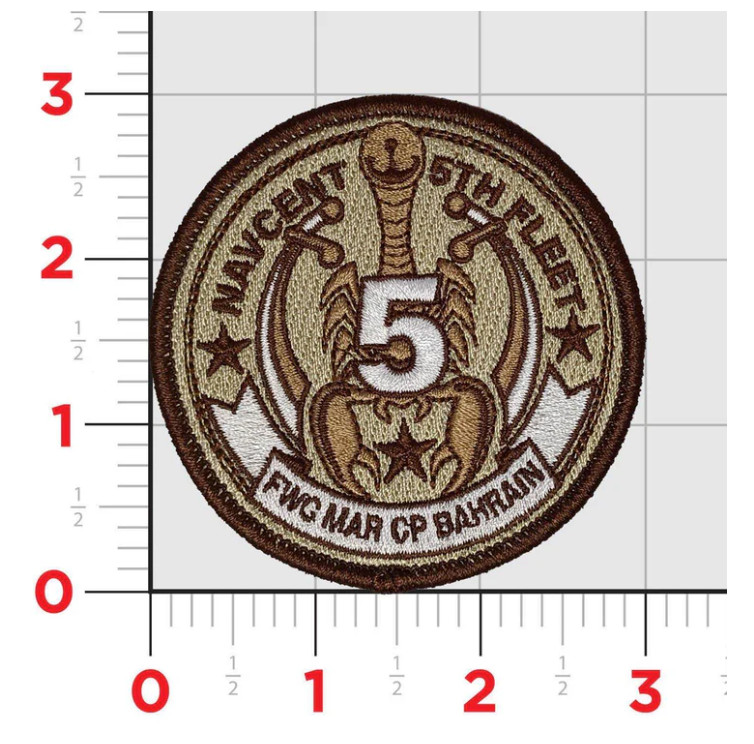 NAVY 5TH FLEET BAHRAIN EMBROIDERED PATCH WITH HOOK & LOOP
