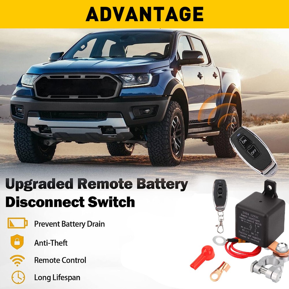 Car Battery Switch Disconnect Power Kill Master Isolator Cut Off Remote Control