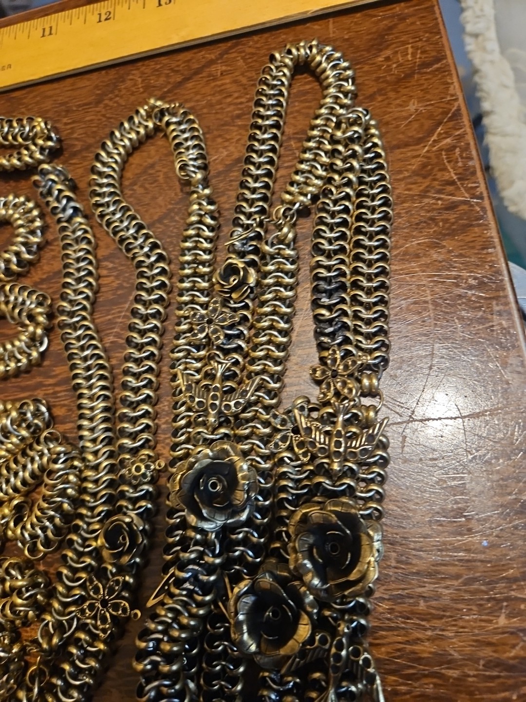 Huge Repurposing Lot Chains Pieces Vintage 60s Brass Stampings Findings Jewelry