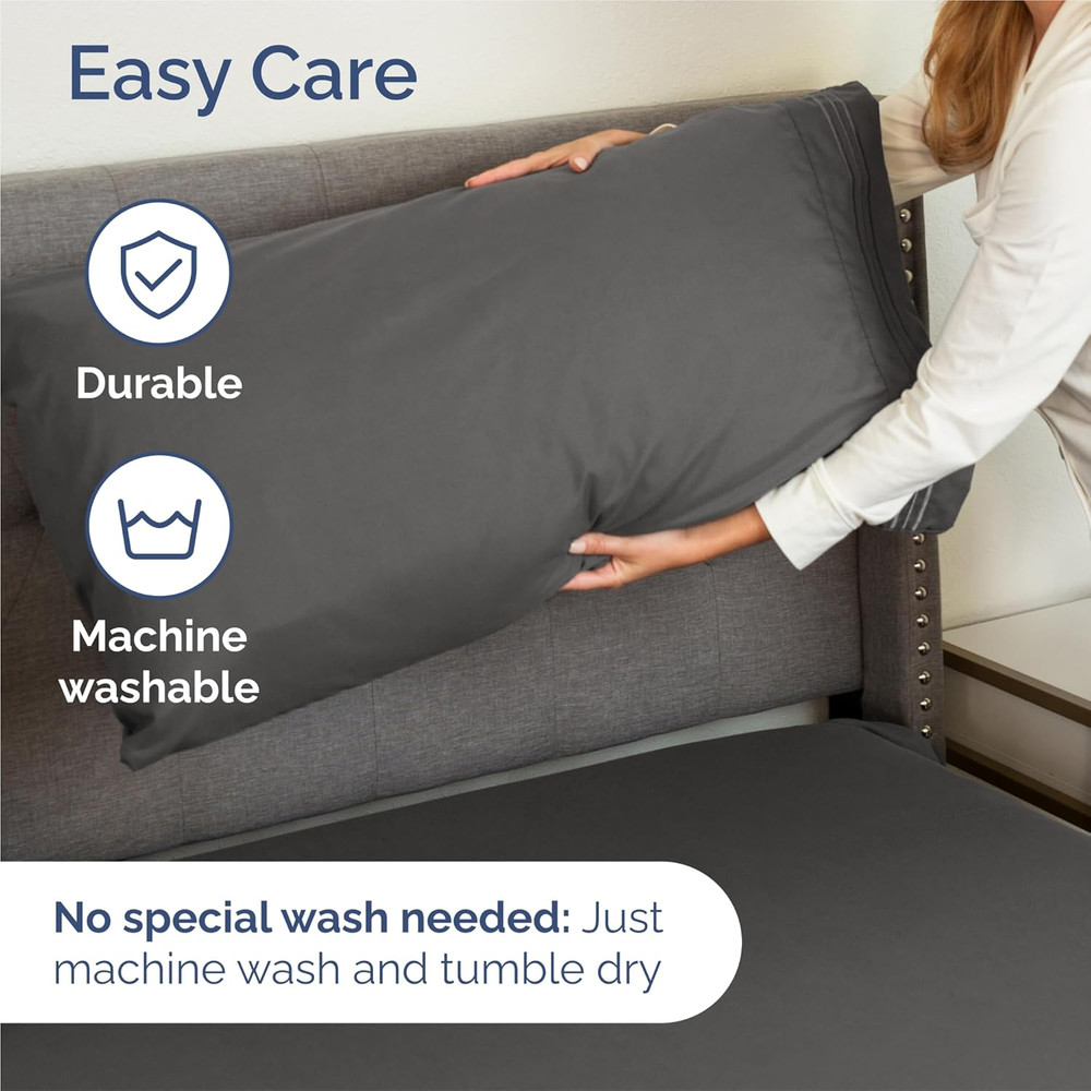 Charcoal Split King Bed Sheets Set - 4 & 6 Piece Luxury Collection