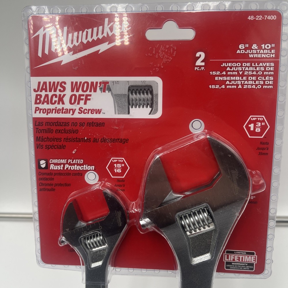 Milwaukee 48-22-7400 Adjustable Wrench Pack - Silver