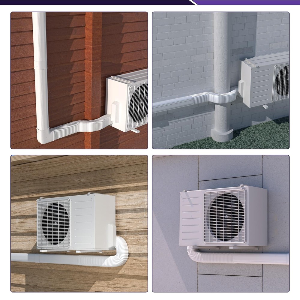 Mini-Split Line Set Cover Accesories: 4" 1.9 Ft Flexible Duct for Mini Split ...