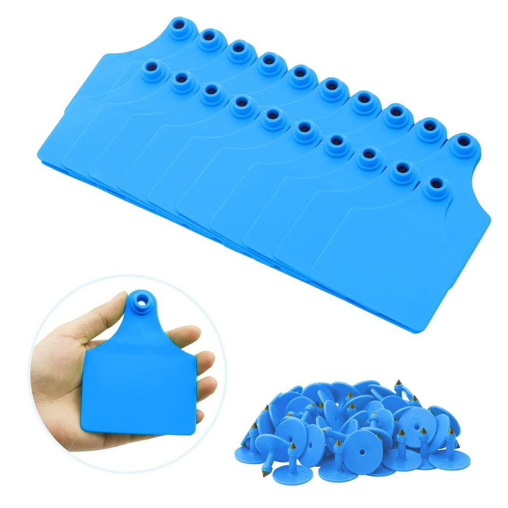 100PCS Blank Cattle Ear Tags TPU Precision Large Size Livestock Identification E