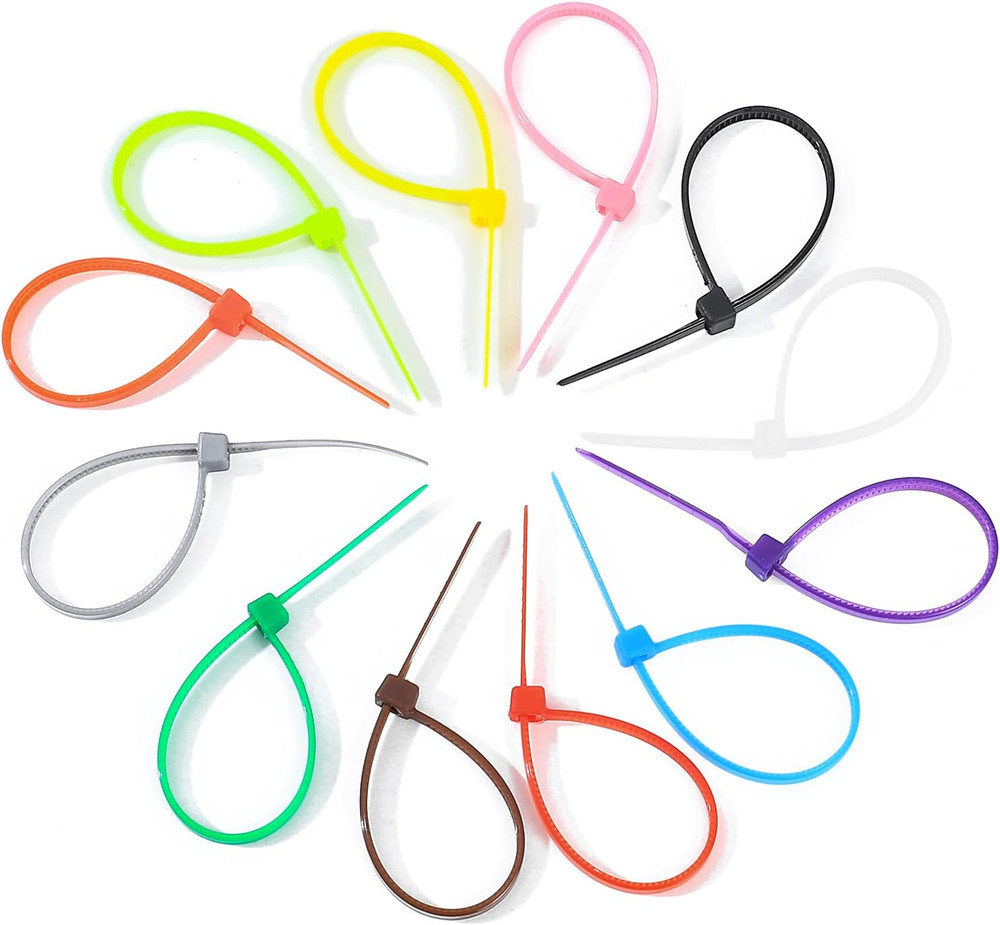 1200 Pcs Mixed Colored Zip Ties, 4 Inch Multicolor Self-Locking Nylo