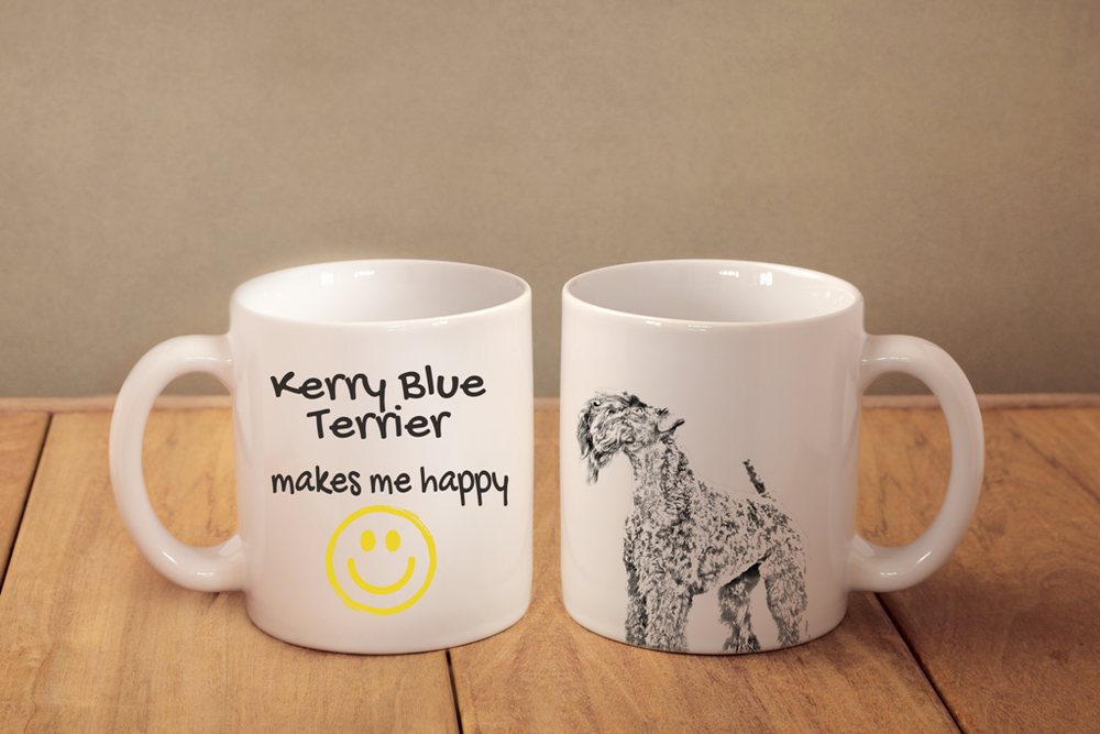 Kerry Russell Terrier - ceramic cup, mug "Makes Me Happy", CA
