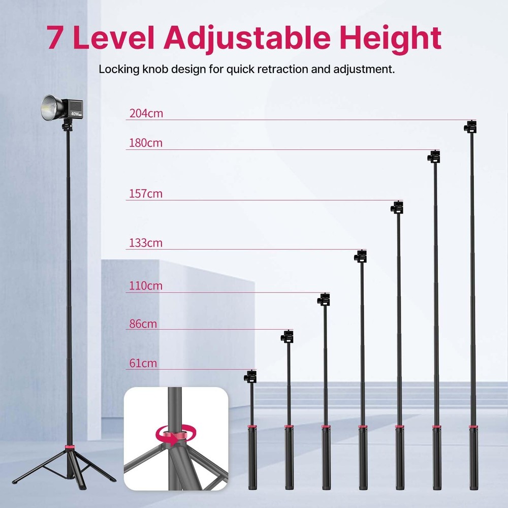 MT-79 Extendable Photography Light Stand 81" Portable Adjustable Light Tripod...