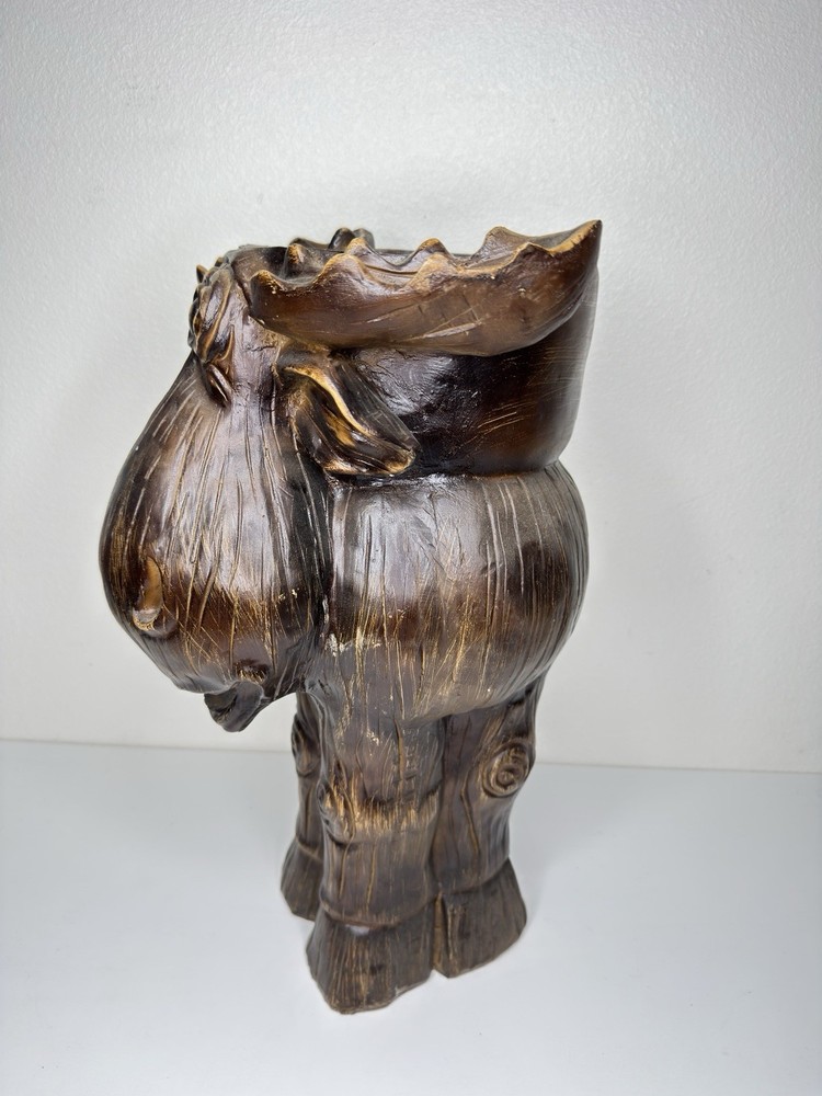 Vintage Rustic Moose Head Decorative Bowl Organizer 17”