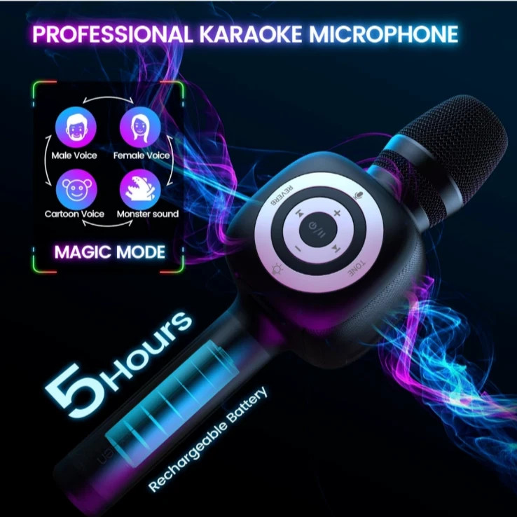BOPMEN Star10 Wireless Bluetooth 5.2 Karaoke Microphone for Singing