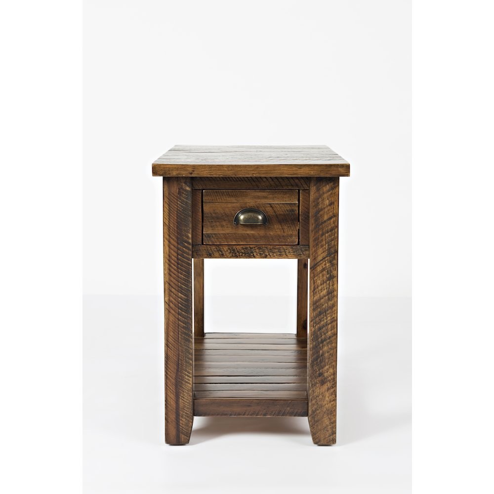 Artisan's Craft Rustic Farmhouse Distressed Solid Wood Chairside Table