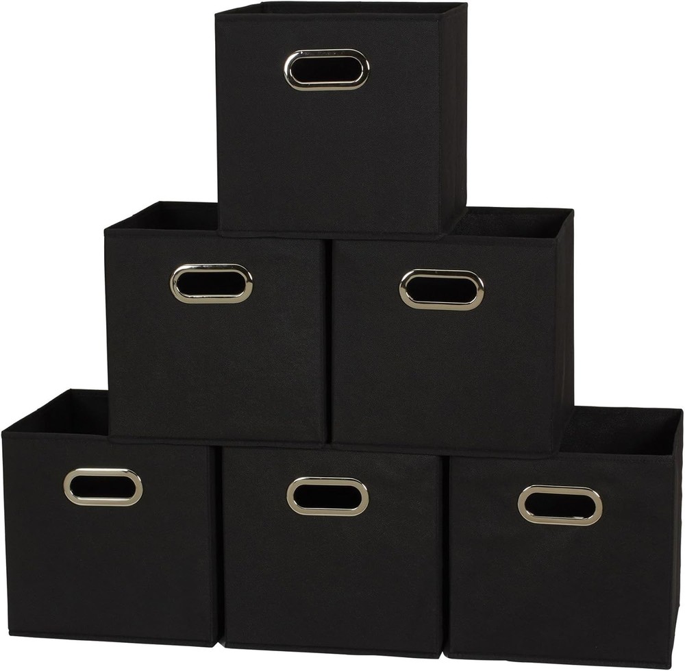 Household Essentials Foldable Fabric Storage Cubes 6-Pack – 11X11X11 Stackable N