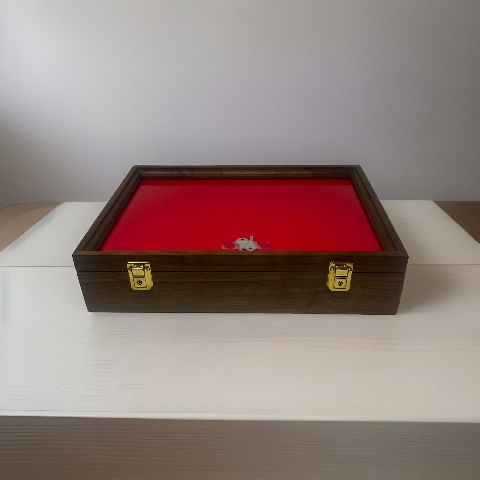 Walnut Wood Display Case 18 X 12 X 4” Extra Thick for Guns, Knives, Arrowheads