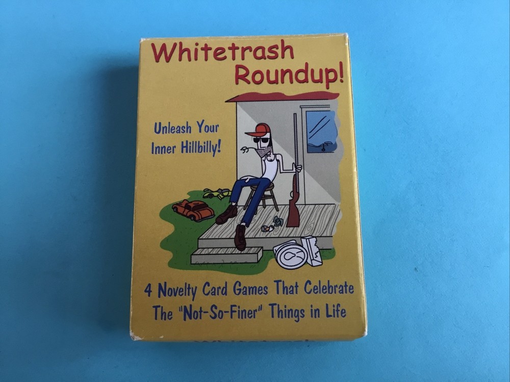 White Trash Roundup Novelty Card Game / 4 Games using 1 Deck Complete