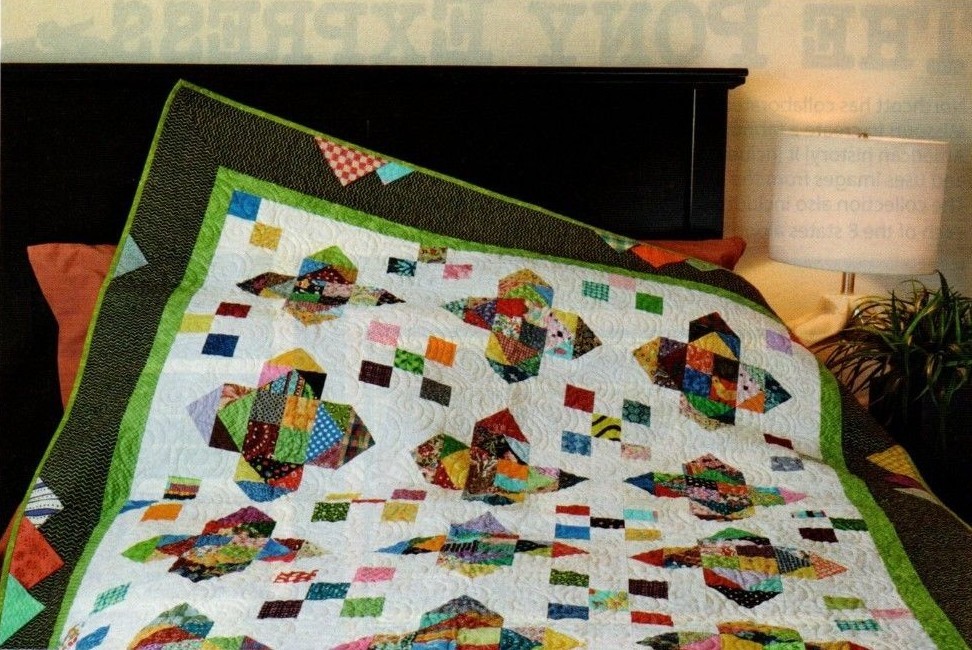 Scrappy Patch Quilt Pattern Pieced AD