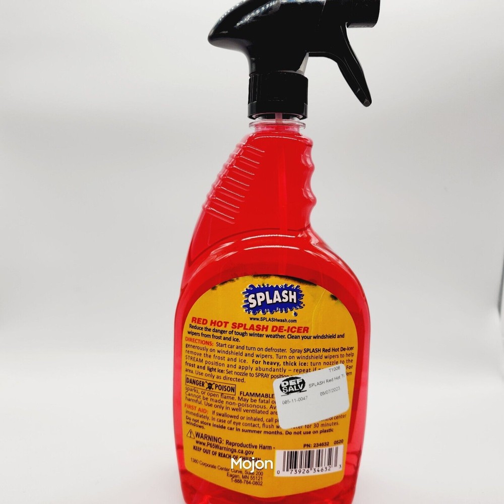 SPLASH Red Hot De-Icer Windshield Trigger Spray 32 Ounces- New