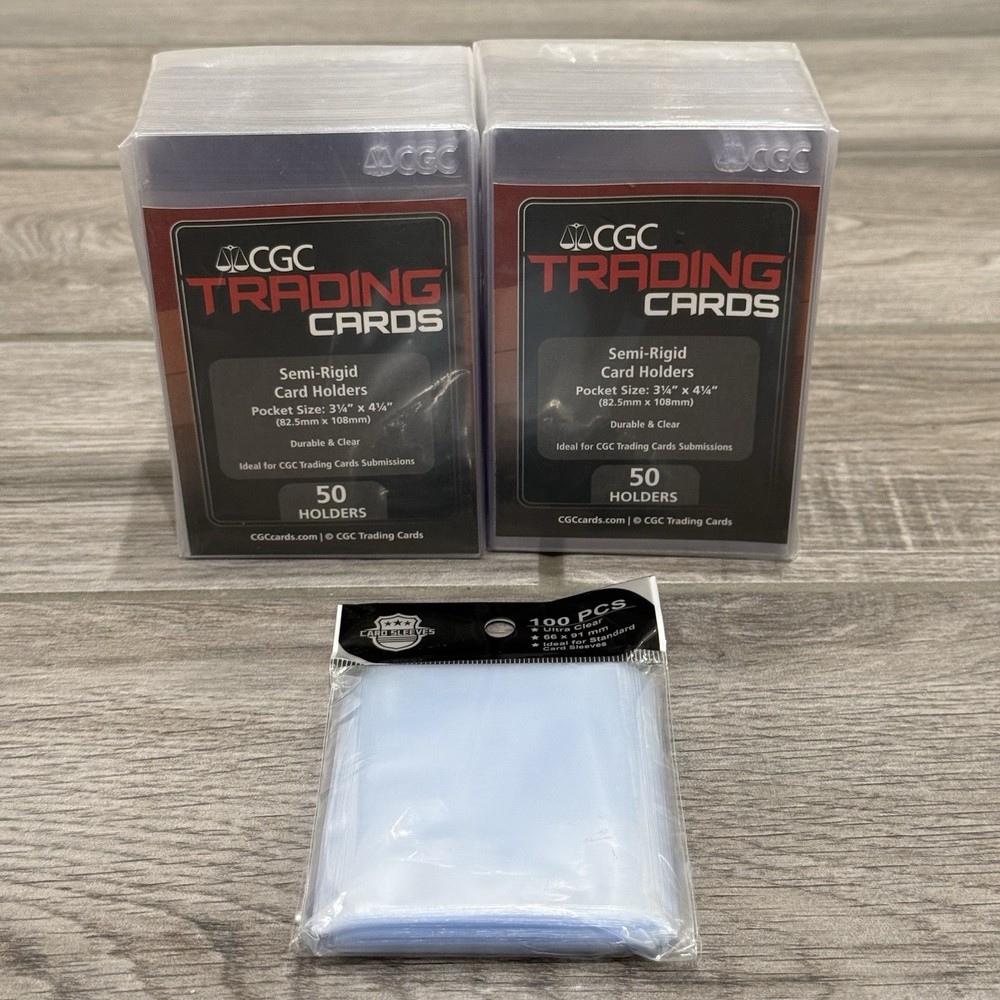 CGC Trading Card Semi-Rigid Card Holders and Sleeves - 100