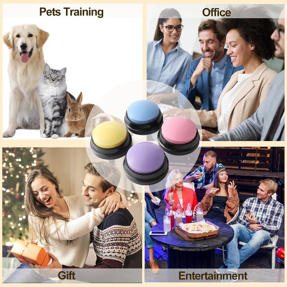 Voice Recording Button, Dog Buttons for Communication Pet Training Buzzer,...