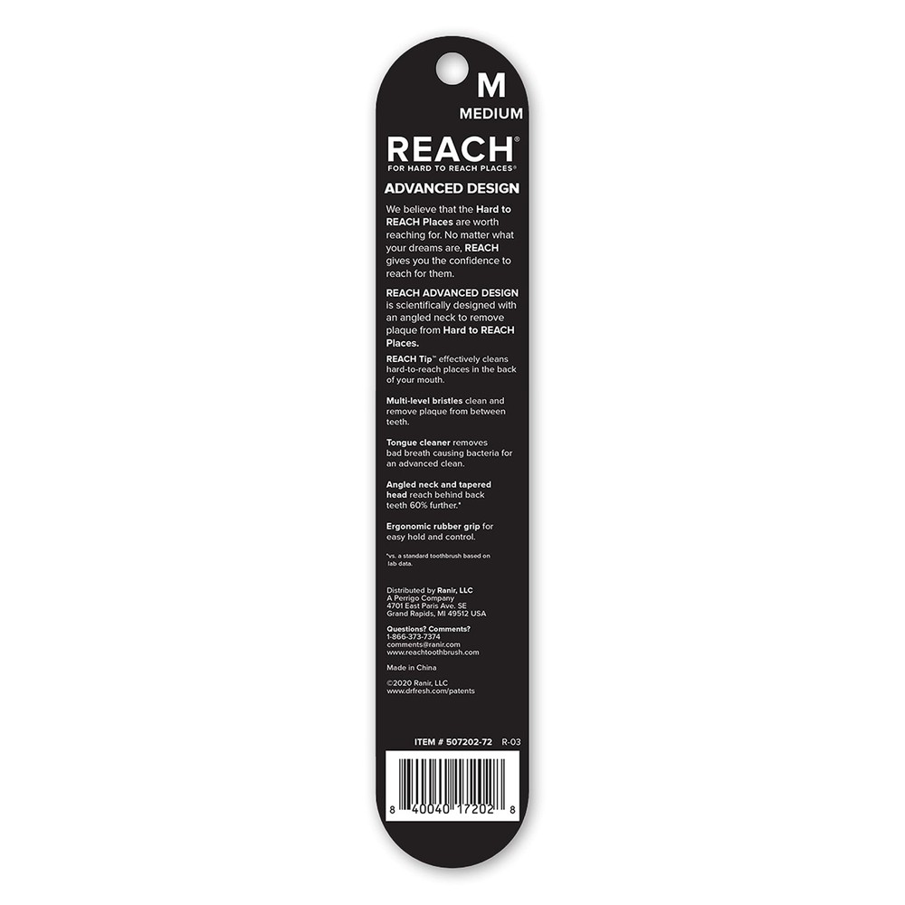 Advanced Design Toothbrush with Toothbrush Cap, Angled Neck, Medium Bi-Level ...