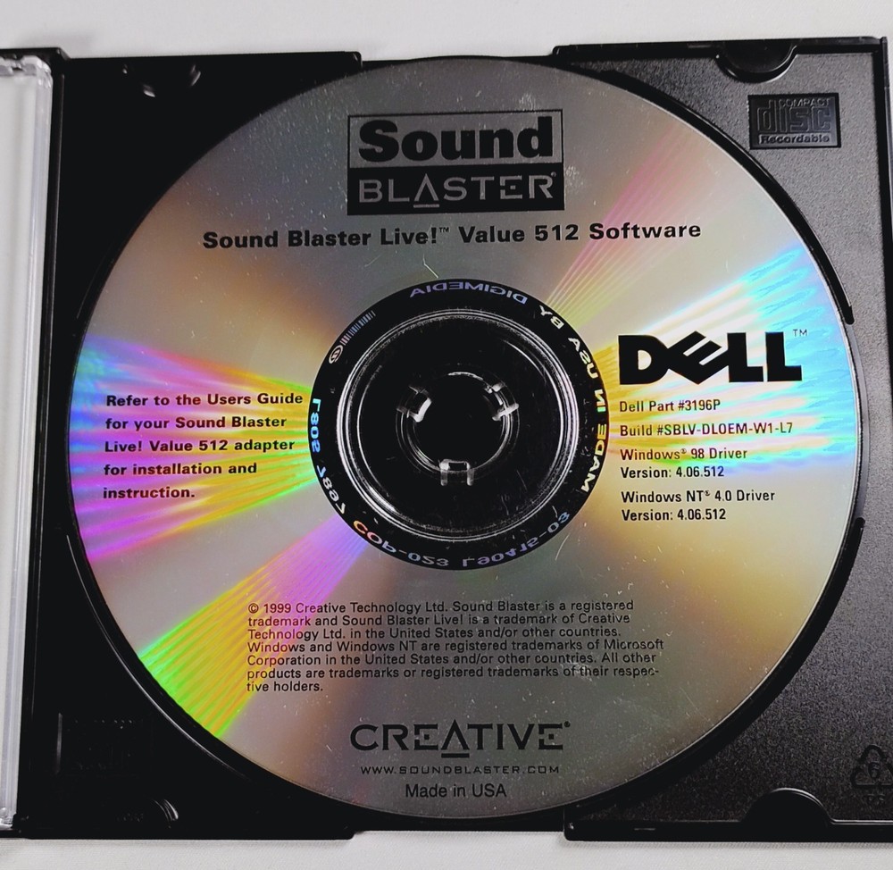 Creative Sound Blaster Live! Value 512 Software Disc Driver