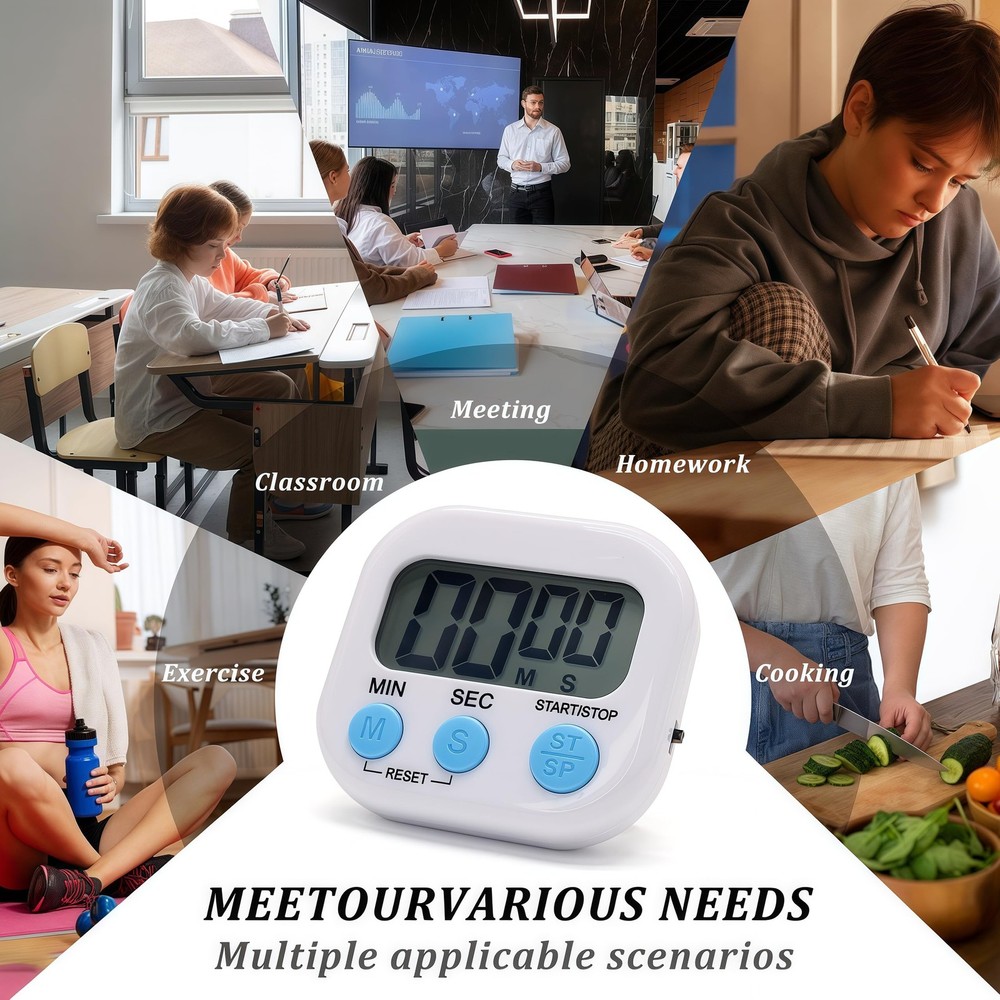 6 Pack Multi-Function Electric Timer for Kitchen Study Work Exercise Training