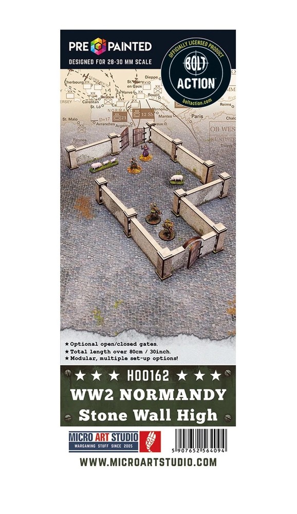 Micro Art Studio: Pre Painted WWII Normandy Stone Wall High