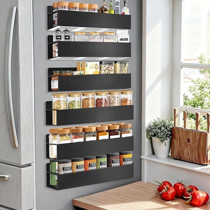 Magnetic Spice Rack Organizer Heavy Duty Storage Solution Fridge Kitchen 6 Pack