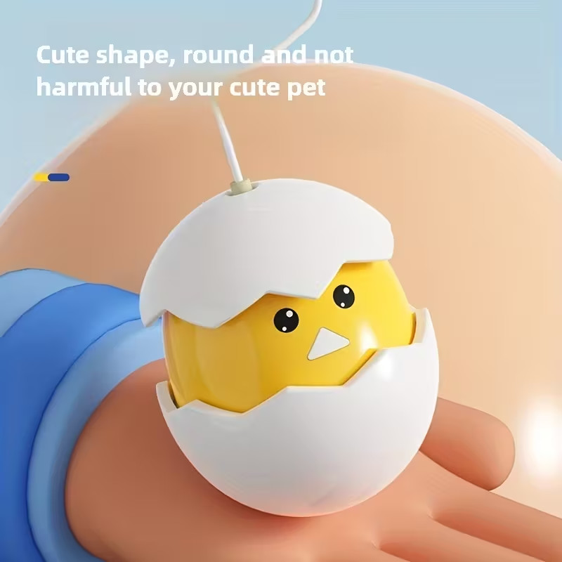 Interactive Cat Toy, Egg Shaker Design with Tumbling Motion