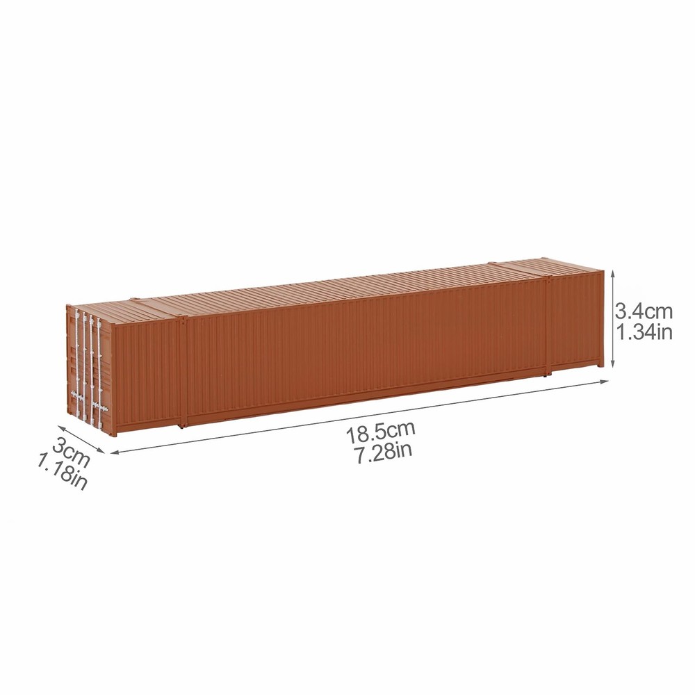 9pcs Different Colored HO Scale 1:87 53ft Blank Shipping Container 53' Cargo Box