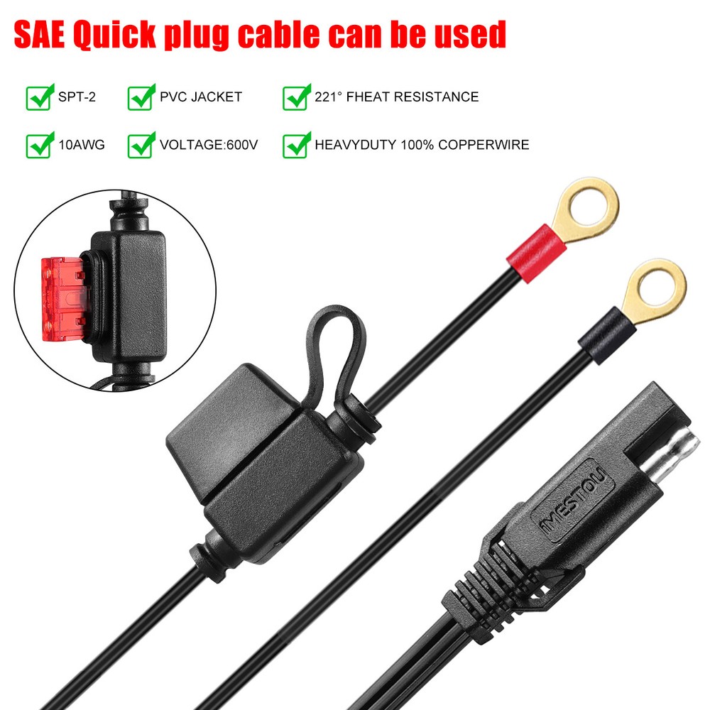 Motorcycle Battery Terminal Solar Cell Sae Connection Wire Connector Harness