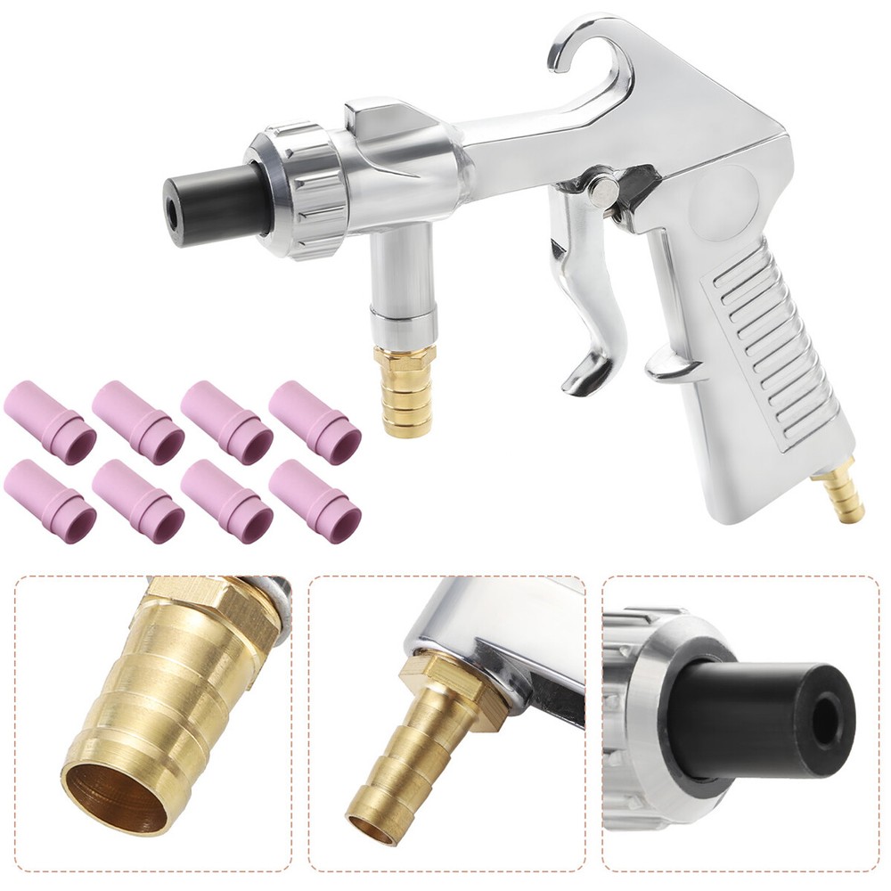 Sandblaster Sandblasting Gun Air Siphon Feed Nozzles Tip Sand Blaster Tool Kit