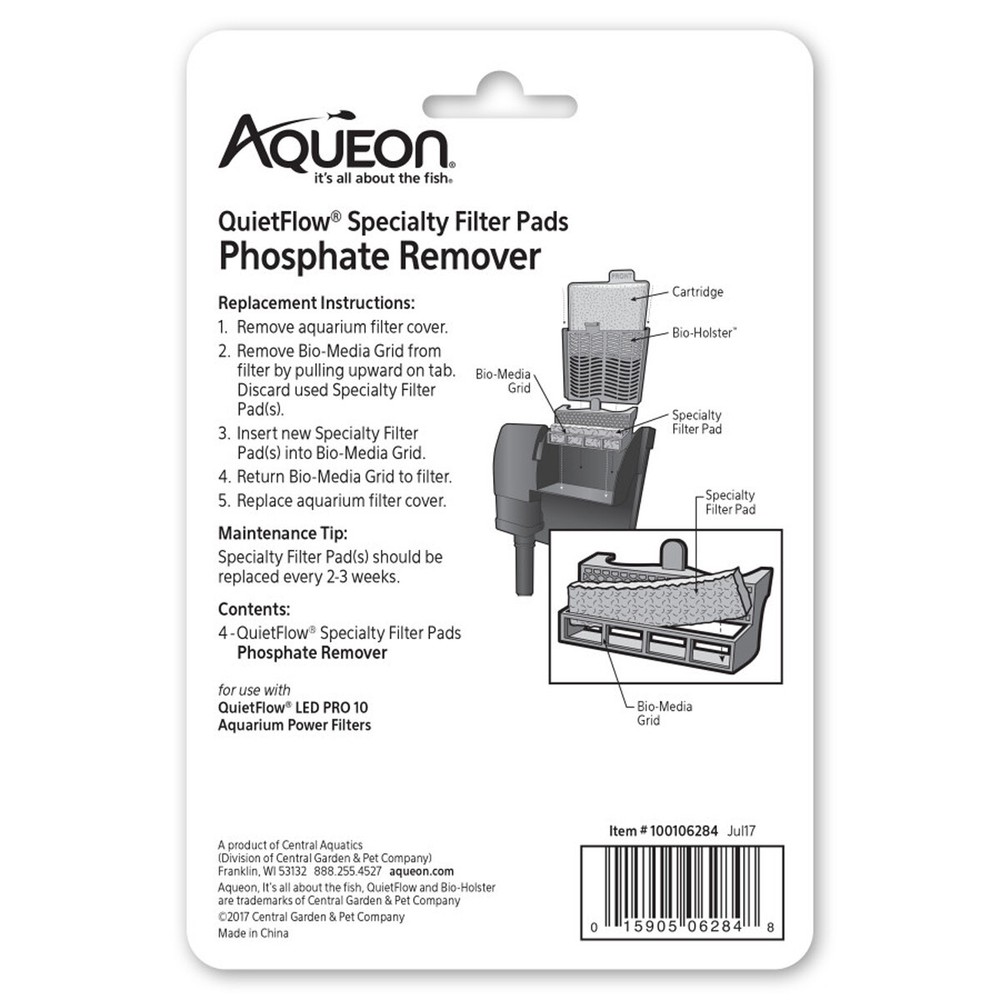 Aqueon QuietFlow Size 10 Specialty Filter Pads Phosphate Remover 4 pack