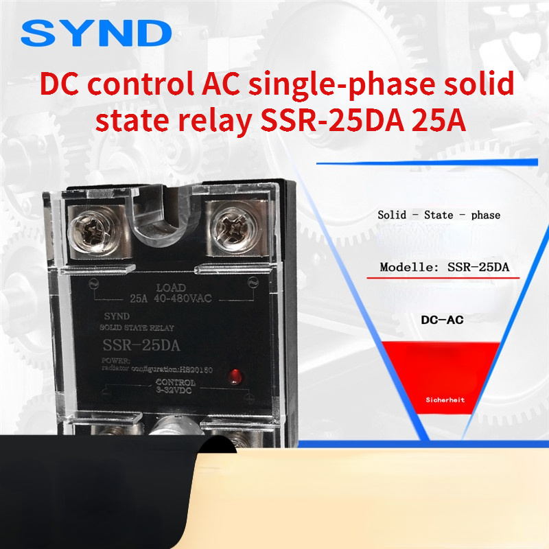 DC control AC single-phase solid state relay SSR-25DA 25A