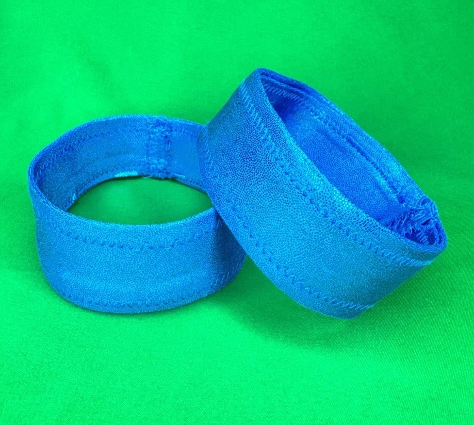 Shiny Sky Blue Bicep Bands – Size Medium – Stretch Spandex Arm Bands