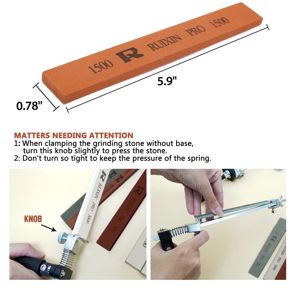 RUIXIN PRO 8 Pcs Knife Sharpening Stones for 8pcs, Multiple Colors