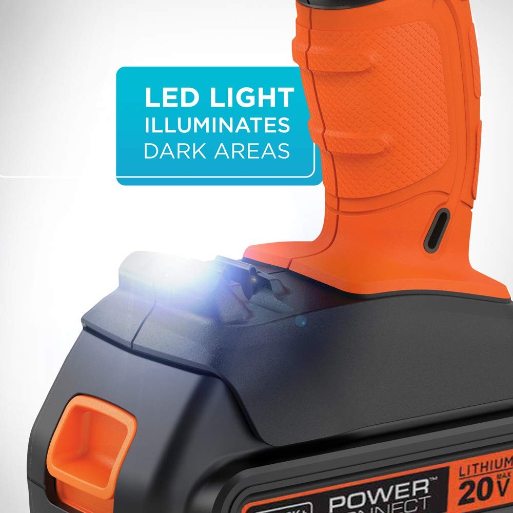 BLACK+DECKER 20V MAX Cordless Drill Kit with ‎Battery, Charger, Includes Dou...