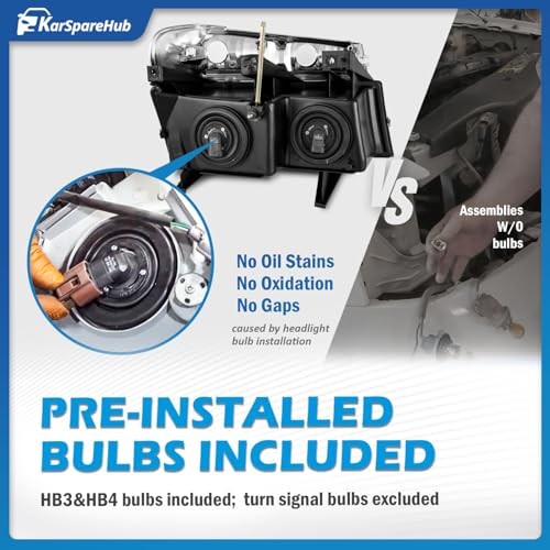 Headlights Assembly for 2004 OE Replacement Chrome | With High & Low Beam Bulbs