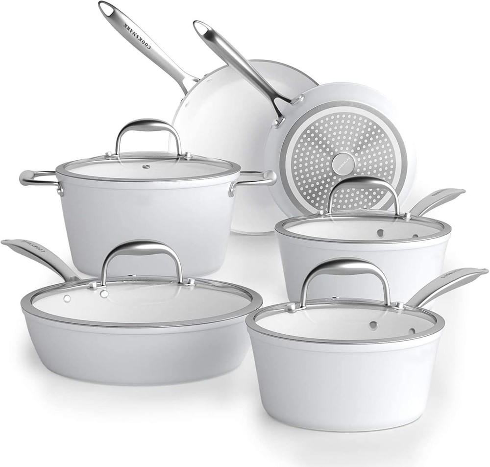 COOKSMARK Nonstick Ceramic Cookware Set, Induction & Dishwasher Safe Scratch-Res