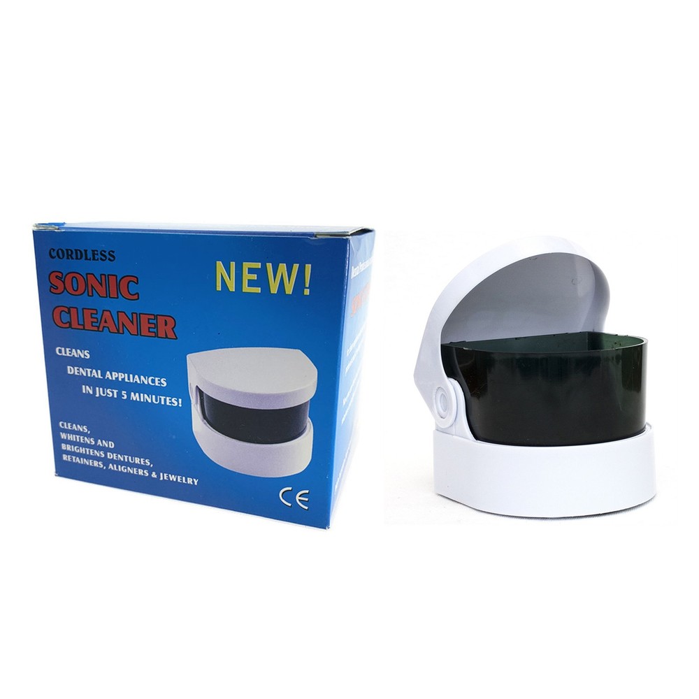 Sonic Cleaner Denture Cleaning Vibration Bath Compact Cordless Sonic Cleaner new
