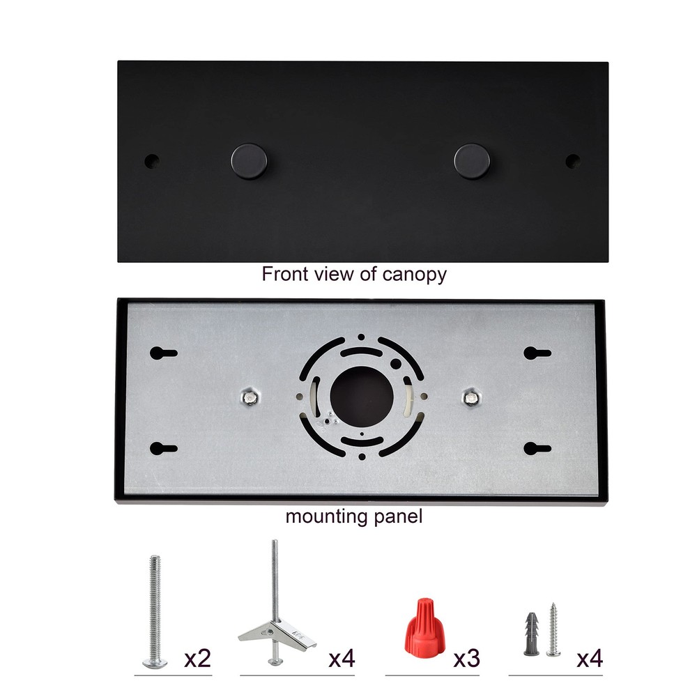 Two Pendant Light Linear Canopy Accessory Light Kit 14 Inch Flush Mount Cluster