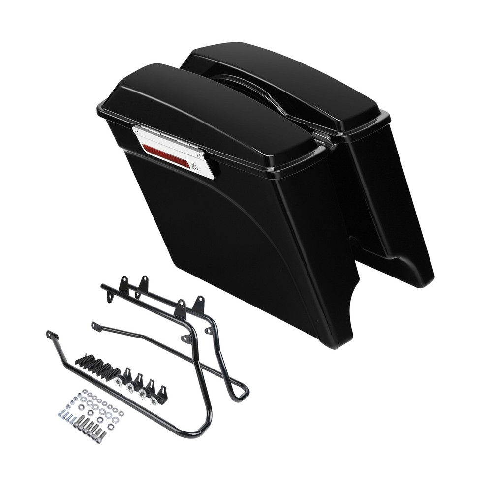 5'' Stretched Saddlebags & Conversion Bracket Kit Fit For Harley Softail 84-17