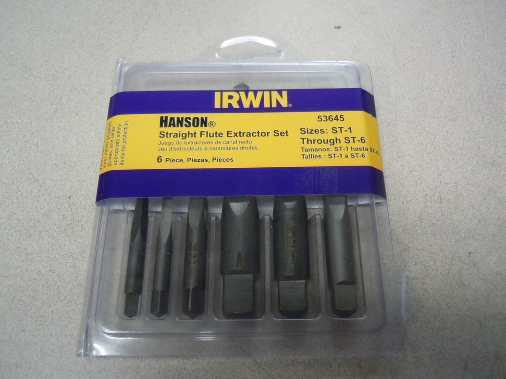 Irwin Industrial Tools 53645 Hanson Screw Extractor Set 6 Piece