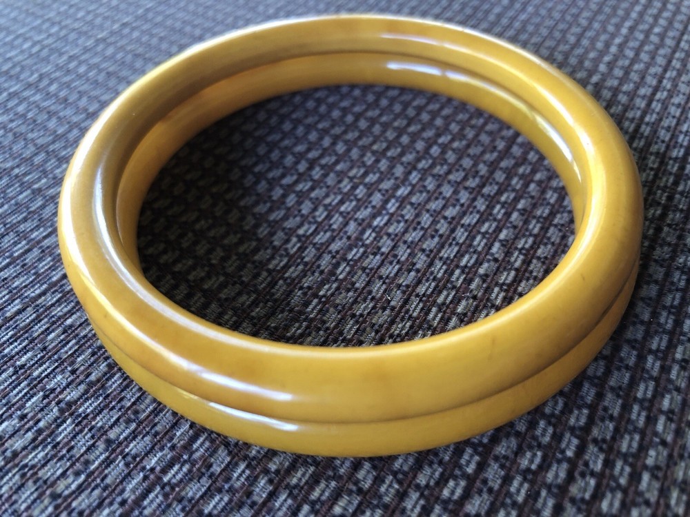 Two Beautiful Vintage Butterscotch Bakelite Bangle Bracelets