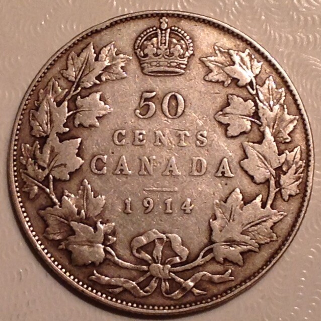 1914  Canada George V 50 Cents cd