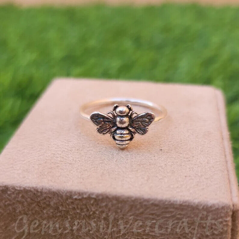 Bee Ring 925 Sterling Silver Band &Statement ring Handmade ring All size